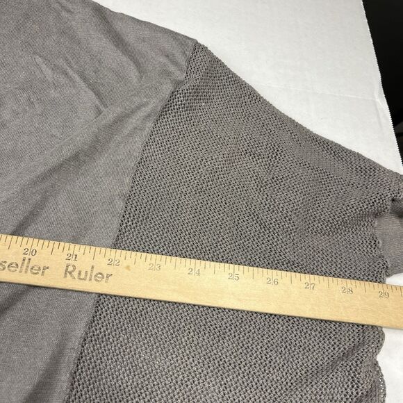 Allsaints Womens Linen Blend Cardigan Sweater Gray Short Sleeve Asymmetric SMALL - Picture 6 of 9